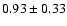 $0.93\pm 0.33$