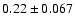 $0.22\pm 0.067$