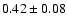 $0.42\pm 0.08$