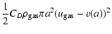$\displaystyle \frac{1}{2}C_D\rho_{\rm gas}\pi a^2 (u_{\rm gas}-v(a))^2$