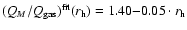 $(Q_M/Q_{\rm gas})^{\rm fit}(r_{\rm h})=1.40{-}0.05 \cdot r_{\rm h}$