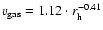 $v_{\rm gas} = 1.12 \cdot
r_{\rm h}^{-0.41}$