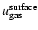$u_{\rm gas}^{\rm surface}$
