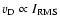 $v_{\rm {D}}\propto I_{\rm {RMS}}$