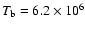 $T_{\rm b} = 6.2\times 10^{6}$
