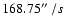 $168.75\hbox{$^{\prime\prime}$ }/s$