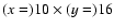 $(x=)10 \times (y=)16$