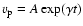 $v_{\rm p} = A\exp (\gamma t)$