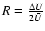 $R=\frac{\Delta U}{2\bar U}$