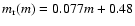 $m_{\rm r}(m)=0.077m+0.48$