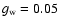 $g_{\rm w}=0.05$
