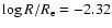 $\log R/R_{\rm e}=-2.32$