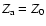 $Z_{\rm a}=Z_{0}$