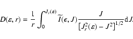 \begin{displaymath}%
D(\varepsilon ,r) = {1\over r} \int_0^{J_r(\varepsilon)}
...
...over {\left[J_r^2(\varepsilon) - J^2\right]^{1/2}}}
{\rm d}J.
\end{displaymath}