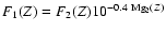 $F_1(Z)=F_2(Z)10^{-0.4~{\rm Mg}_2(Z)}$