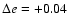 $\Delta e = + 0.04$