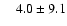 $\phantom{00}4.0 \pm
9.1$