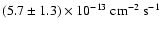 $\rm (5.7 \pm 1.3)\times 10^{-13}~cm^{-2}~s^{-1}$