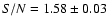 $S/N=1.58\pm0.03$