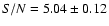 $S/N=5.04\pm0.12$