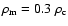 $\rho_{\rm m}=0.3~\rho_{\rm c}$