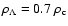 $\rho_\Lambda=0.7~\rho_{\rm c}$
