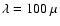 $\lambda=100~\mu$