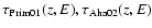$\tau_{\rm Prim01}(z,E),\tau_{\rm Aha02}(z,E)$