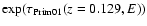 $\exp(\tau_{\rm Prim01}(z=0.129,E))$