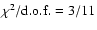 $\chi^2/ {\rm d.o.f.}=3/11$