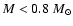 $M<0.8~M_{\odot}$