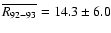 $\overline {R_{92-93}}=14.3\pm 6.0$