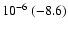 $10^{-6}\ (-8.6)$