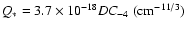 $Q_{\ast}=3.7\times10^{-18}DC_{-4}~({\rm cm^{-11/3}})$