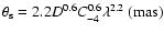 $\theta_{\rm s}=2.2D^{0.6}C^{0.6}_{-4}\lambda^{2.2}~({\rm mas})$