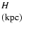 $\textstyle \parbox{10mm}{%
$H$\\ (kpc)}$