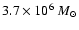 $3.7\times10^{6}~M_\odot$