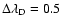 $\Delta \lambda _{\rm D}=0.5$