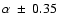 $\alpha~\pm~0.35$