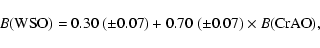 \begin{displaymath}%
B(\textrm{WSO}) = 0.30\ (\pm0.07) + 0.70\ (\pm0.07) \times B (\textrm{CrAO}),
\end{displaymath}