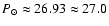 $P_\odot \approx 26.93 \approx 27.0$