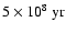 $5\times10^8~{\rm yr}$