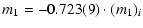 $\displaystyle m_1 = -0.723(9)\cdot (m_1)_i$