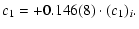$\displaystyle c_1 = +0.146(8)\cdot (c_1)_i.$