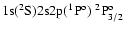 ${\rm 1s}(^2{\rm S}){\rm 2s2p}(^1{\rm P}^{\rm o})\ ^2{\rm P}^{\rm o}_{3/2}$