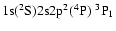 ${\rm 1s}(^2{\rm S}){\rm 2s2p}^2(^4{\rm P})\ ^3{\rm P}_{1}$