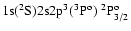 ${\rm 1s}(^2{\rm S}){\rm 2s2p}^3(^3{\rm P}^{\rm o})\ ^2{\rm P}^{\rm o}_{3/2}$