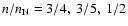 $n/n_{\rm N}= 3/4, \; 3/5, \; 1/2$