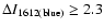 $\Delta I_{\rm 1612(blue)}\ge2.3$