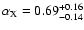 $\alpha_{\rm X} = 0.69^{+0.16}_{-0.14}$